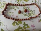 Collier perle en bois avec boucle d'oreille assortie, Bijoux, Sacs & Beauté, Comme neuf, Autres matériaux, Envoi