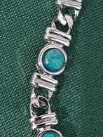 Bracelet argent sterling avec 3 triplés d'opales naturelles, Bijoux, Sacs & Beauté, Bracelets, Neuf, Enlèvement ou Envoi, Avec pierre précieuse