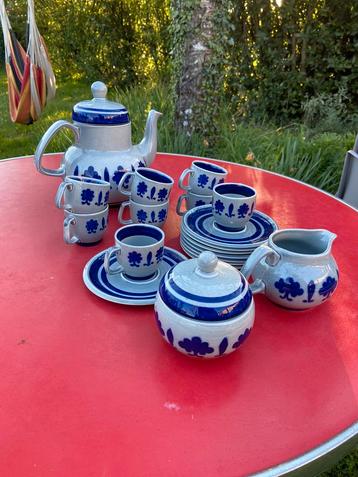Boch La Louvière Vintage 8-delige koffieset „Baltic”, Antiek en Kunst, Antiek | Servies compleet, Ophalen of Verzenden