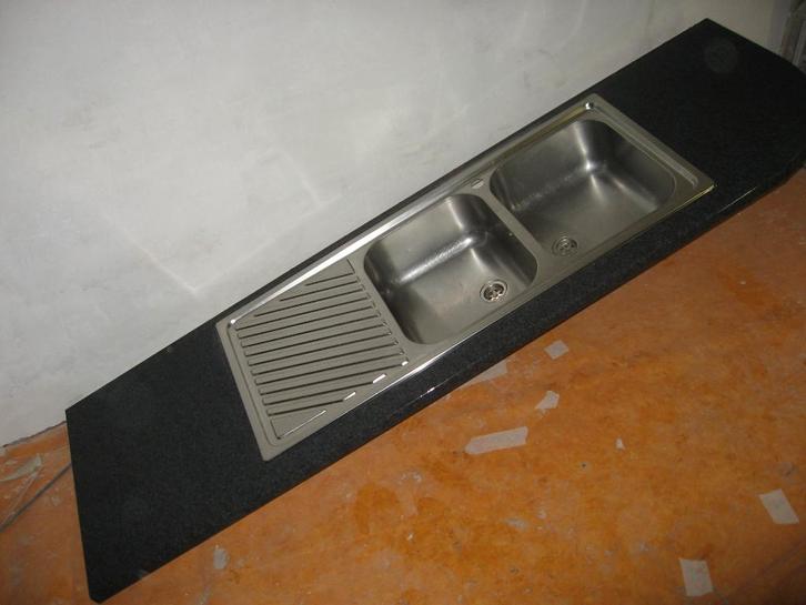 ✅ Evier de cuisine double vasque inox + plan de travail, Maison & Meubles, Cuisine | Éléments de cuisine, Utilisé, Moins de 100 cm