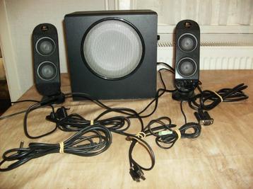 sub woofer logitech x 350 en 2 luisdorekers, Enlèvement, Utilisé