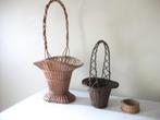 2 Vintage rieten mandjes, Ophalen, Gebruikt, Mand, Riet