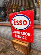 Groot oud Esso emaille reclamebord, Verzamelen, Ophalen, Gebruikt, Reclamebord