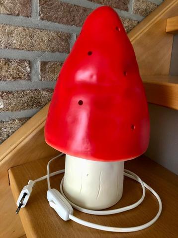 Prachtige Heico paddenstoel lamp rood 