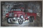3D Metaalschilderij Vrachtwagen Truck 80 cm hoog, Ophalen of Verzenden