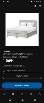 Dunvik IKEA-bed, Grijs, Gebruikt, Stof, Ophalen of Verzenden
