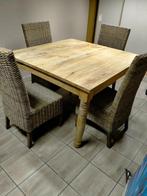 TABLE + 4 CHAISES, Huis en Inrichting, Tafels | Eettafels, Ophalen, Vierkant, Zo goed als nieuw, Vier personen