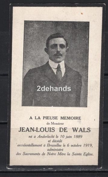 Jean Louis De Wals, Anderlecht, Brussel, Verzamelen, Verzenden, Bidprentje