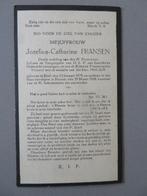 Jozefina Fransen Mol 1879 Brussel 1928 + medailles, Verzamelen, Bidprentjes en Rouwkaarten, Verzenden, Bidprentje