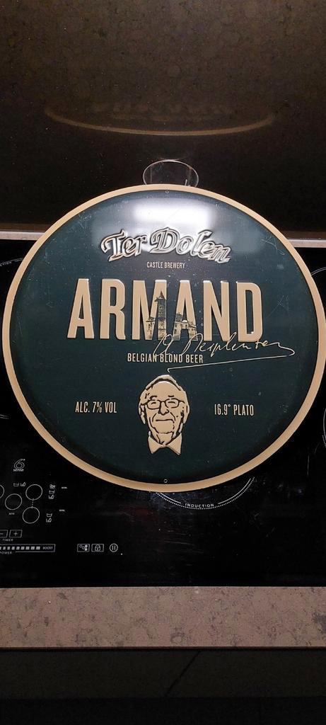 Ter Dolen  ARMAND Belgian Blond Beer, Verzamelen, Merken en Reclamevoorwerpen, Zo goed als nieuw, Reclamebord, Ophalen of Verzenden