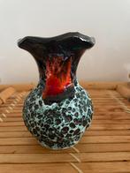Vintage fat lava vaasje. Blauw, zwart, rood. Jaren 70, Ophalen of Verzenden