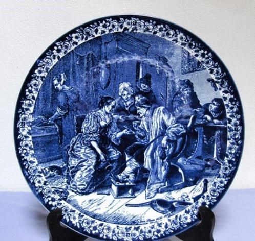 Delfts blauwe wandplaat — Chemkefa — serie Jan Steen — No. 1, Antiek en Kunst, Antiek | Porselein, Ophalen of Verzenden