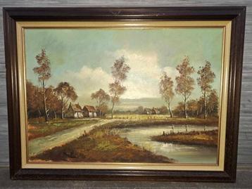 huile sur toile paysage signe beschikbaar voor biedingen