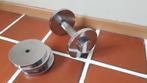 Metalen halter 3kg met opzetbare schrijven van 1kg elk, Sport en Fitness, Fitnessmaterialen, Ophalen, Zo goed als nieuw, Armen