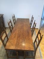 Antieke tafel met zes stoelen (2.50m op 0.80m), Antiek en Kunst, Antiek | Meubels | Tafels, Ophalen of Verzenden