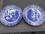 2 Delfts blauwe borden, Antiek en Kunst, Antiek | Wandborden en Tegels, Ophalen of Verzenden