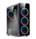 Gaming PC Case Tempered Glass 4x RGB 120mm Fans, Nieuw, Ophalen of Verzenden