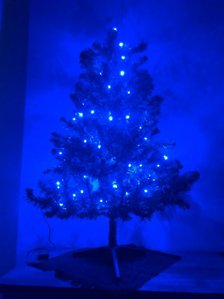 arbre de Noël en soie + repose-pieds box rangement lampe LED, Divers, Noël, Enlèvement ou Envoi