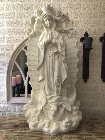 Statue Fors Maria avec des anges - polystone - blanc crème, Enlèvement ou Envoi, Synthétique, Homme