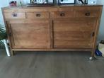 dressoir met schuifdeuren in teak, Teck, 25 à 50 cm, 150 à 200 cm, Enlèvement