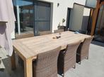 Tuinset tuintafel en 6 tuinstoelen, Tuin en Terras, Ophalen, Gebruikt, Wicker