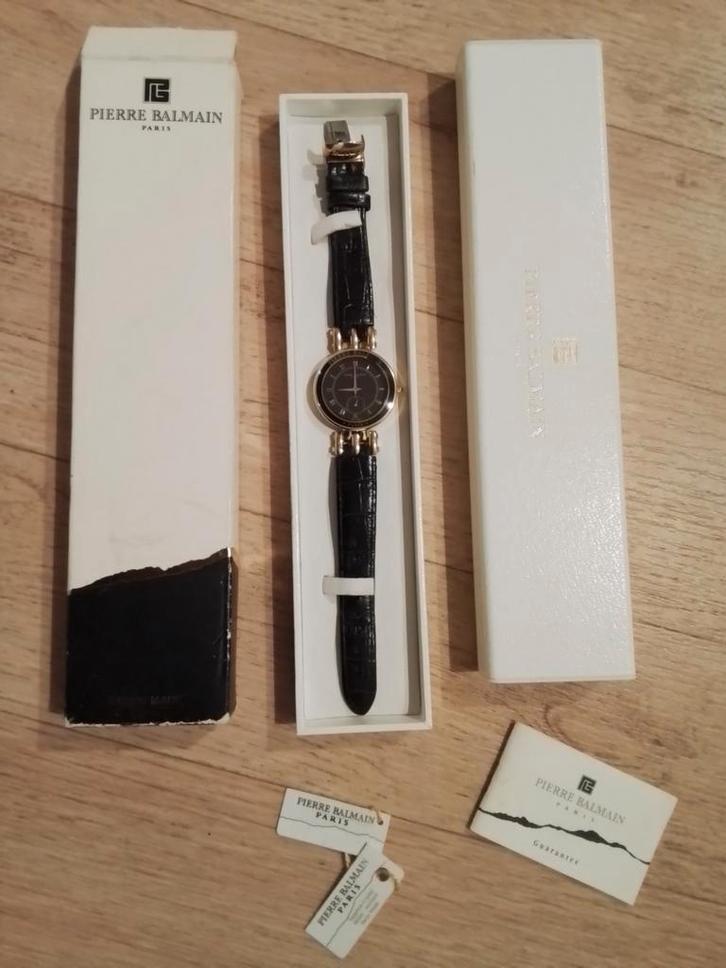 VINTAGE 1994 ULTRA PLATTE PIERRE BALMAIN PARIS HORLOGE, Handtassen en Accessoires, Horloges | Heren, Zo goed als nieuw, Overige merken