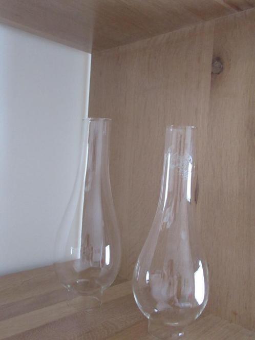 lampenglas-glas voor olielamp-mondgeblazen-VINTAGE, Antiek en Kunst, Curiosa en Brocante, Ophalen of Verzenden