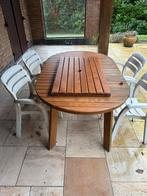 Tuintafel, Tuin en Terras, Tuintafels, Ophalen, Gebruikt, Ovaal, Hout