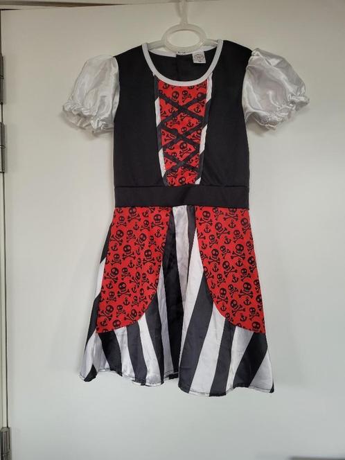 Déguisement enfant robe pirate plus foulard,noir,rouge et bl, Kinderen en Baby's, Carnavalskleding en Verkleedspullen, Zo goed als nieuw