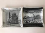 Leuven set 2 oude glazen ( geld ) schaaltjes schoteltjes, Antiek en Kunst, Ophalen of Verzenden