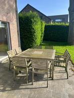 Ensemble table et 8 fauteuils teak, Tuin en Terras, Tuintafels, Ophalen, Gebruikt, Vierkant, Hout