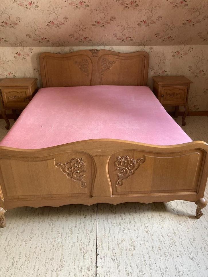 Slaapkamer lichte eiken meubels, Huis en Inrichting, Slaapkamer | Complete slaapkamers, Gebruikt, Tweepersoons, Ophalen
