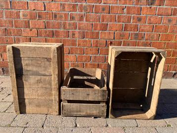Fruitkisten in hout, Ophalen, Gebruikt