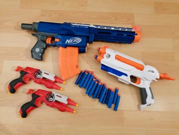 nerf geweren retaliator en n-strike elite dubbel geweer, Enlèvement ou Envoi, Utilisé