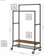 Kledingrek met dubbele stang en wielen, Ophalen, Met wielen, Zo goed als nieuw