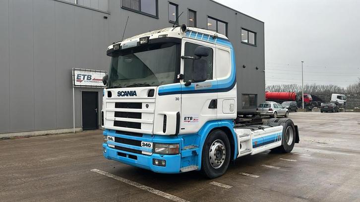 Scania 114 - 340 (BELGIAN TRUCK / MANUAL GEARBOX) EL23289, Auto's, Vrachtwagens, Bedrijf, Te koop, ABS, Elektrische ramen, Open dak