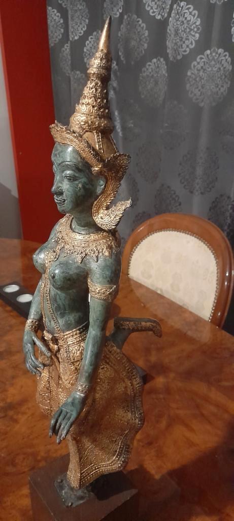 Prachtig bronzen beelddanseres Thaise godin, Antiek en Kunst, Kunst | Niet-Westerse kunst, Ophalen of Verzenden