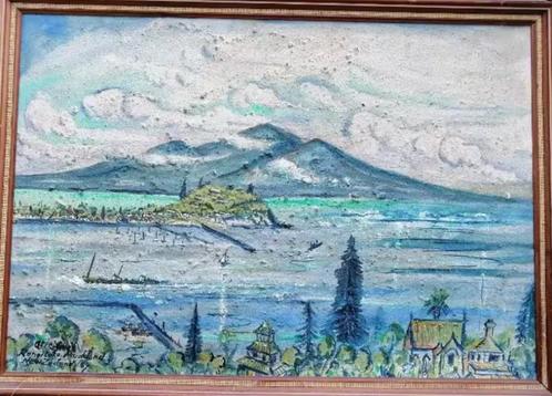 Adrianus Wilhelmus (Arie) Smit " Auckland " Olieverf op plaa, Antiek en Kunst, Kunst | Overige Kunst, Verzenden