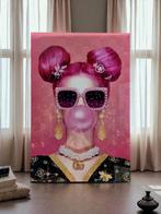 Hoogglans design glas art schilderij/wandpaneel Pink Bubble., Ophalen, Nieuw