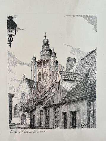 Tekening Brugge van A. Tytgat, Antiek en Kunst, Ophalen