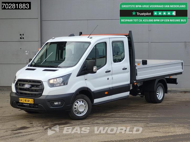 Ford Transit 165pk Automaat Dubbel Cabine Open Laadbak 3,5t, Auto's, Bestelwagens en Lichte vracht, Bedrijf, Te koop, Achteruitrijcamera