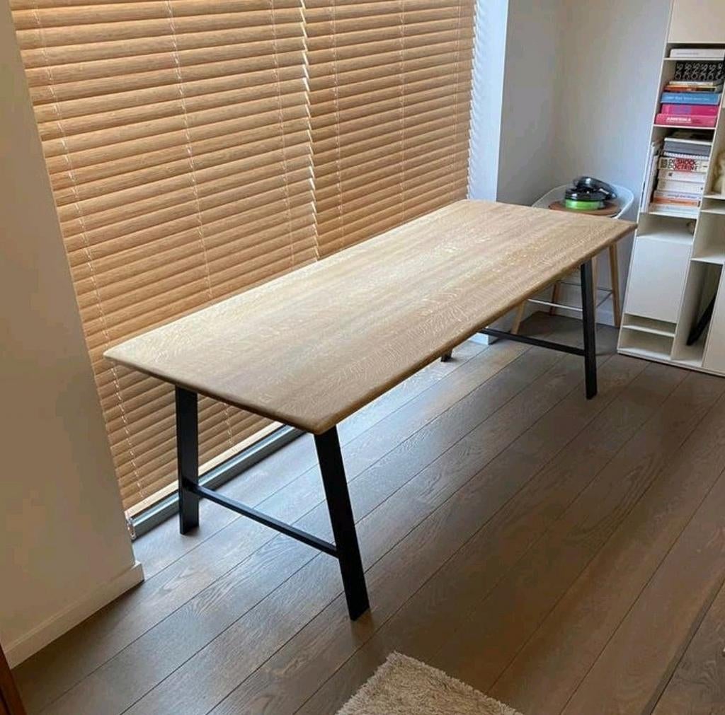 Tafel met eikenhouten blad, Huis en Inrichting, Ophalen, Hout