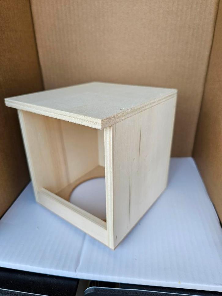 Kanarie Nestkast Hout 13x13x15cm, Dieren en Toebehoren, Vogels | Toebehoren, Ophalen