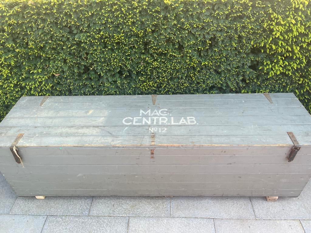 Houten legerkist/munitiekist, Ophalen, Zo goed als nieuw