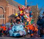 Polyester carnavalswagen thema schaatsen, Hobby en Vrije tijd, Feestartikelen, Ophalen