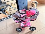 Smarty Poppenwagen grijs/roze met Luiertas en pop inbegrepen, Kinderen en Baby's, Ophalen, Zo goed als nieuw, Babypop