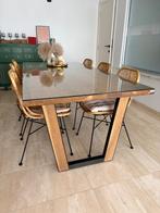 Rotan eetkamerstoelen 6 x, Huis en Inrichting, Stoelen, Ophalen, Zwart, Zo goed als nieuw, Metaal