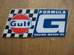 Autocollant d'huile moteur Vintage Gulf Formula G Racing, Enlèvement ou Envoi, Comme neuf, Voiture ou Moto