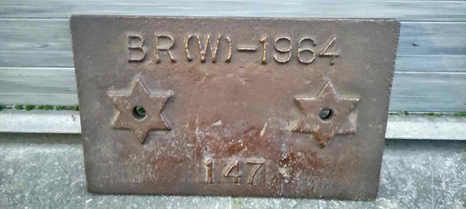 plaque en fonte br (w) 1964, Antiquités & Art, Enlèvement ou Envoi