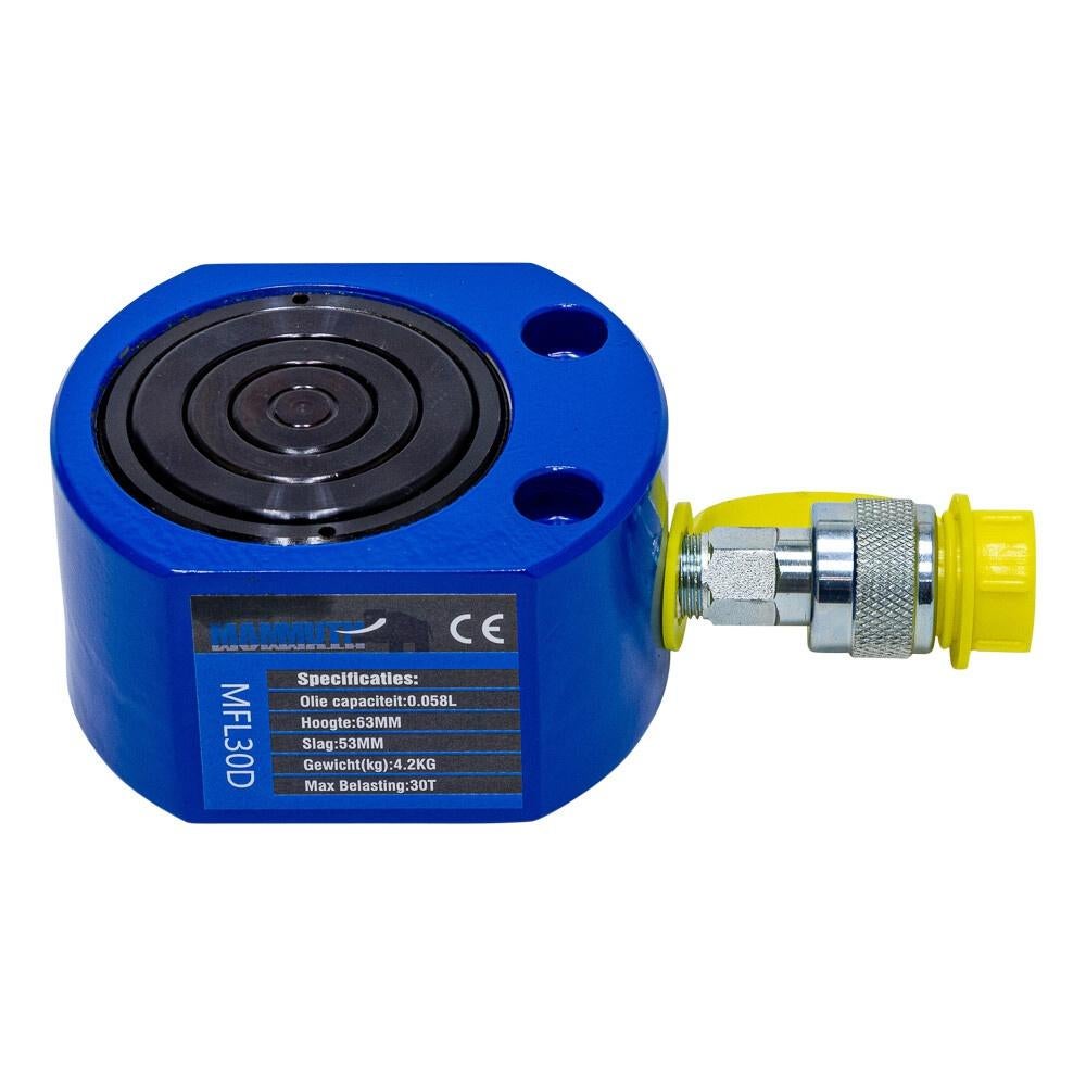 Platte cilinder dubbel 30 ton slag 53mm, Verzenden